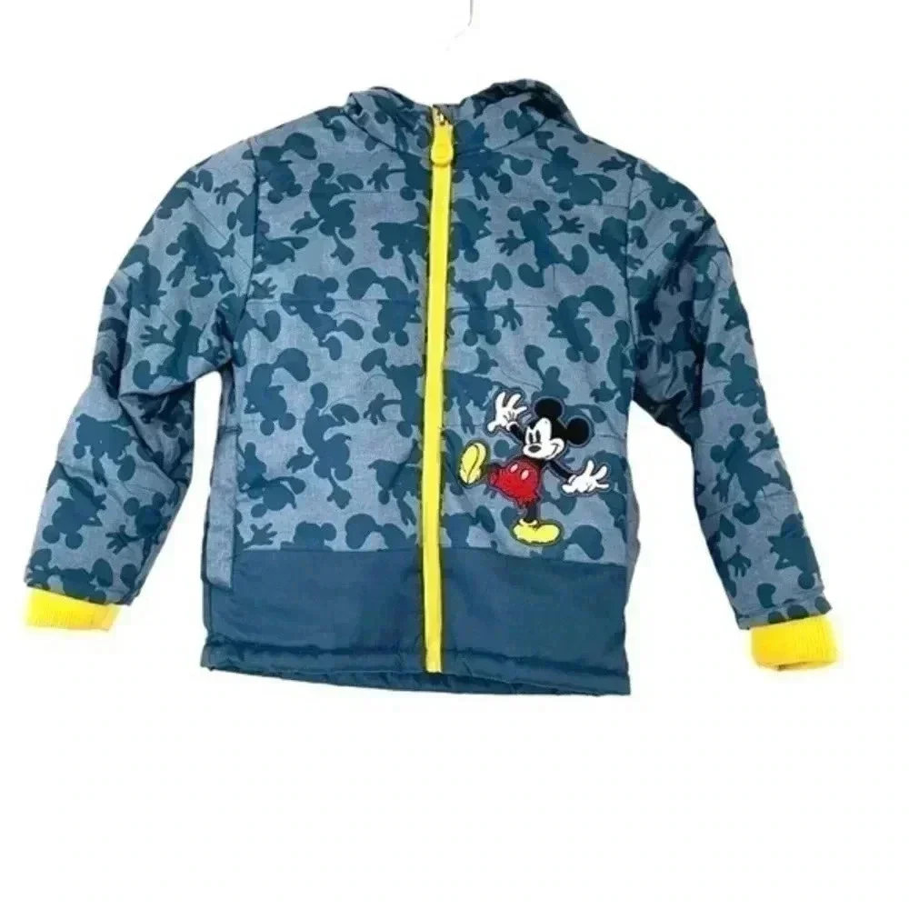 Disney Mickey Mouse little boy’s jacket fleece lined hooded size 4T EUC